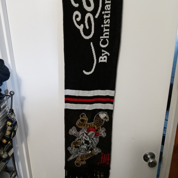 Ed Hardy by Christina Audigier black,Red 🧥🧤NeSkull scarf🌉Unisex,Rn#121256👔🛍 - Picture 7 of 11